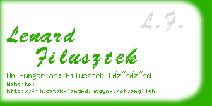 lenard filusztek business card